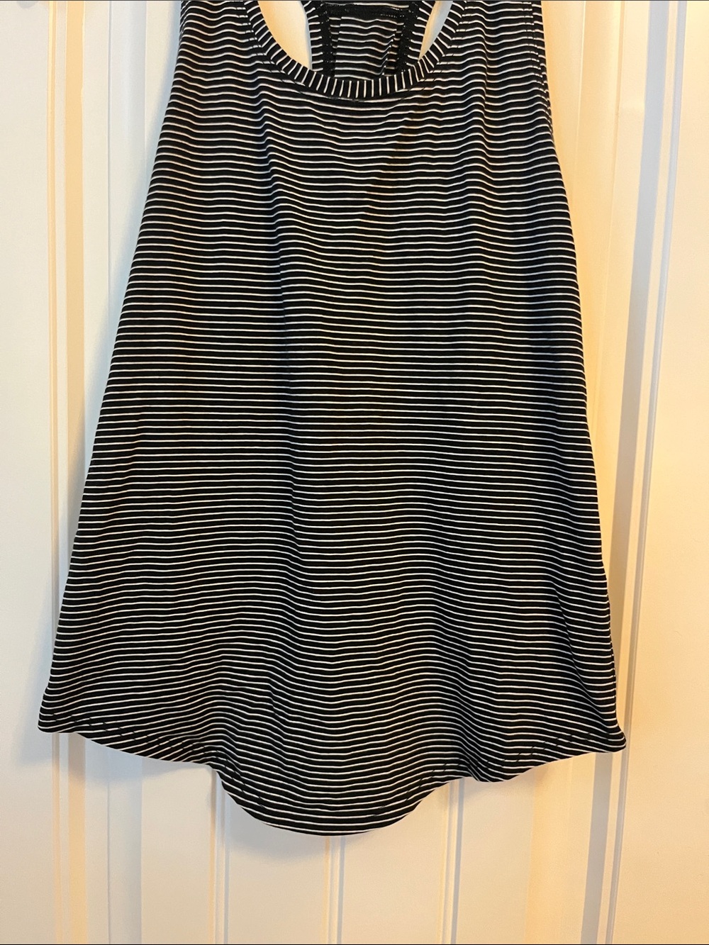 lululemon athletica Black and White Striped Racerback Tank - Picture 3 of 8